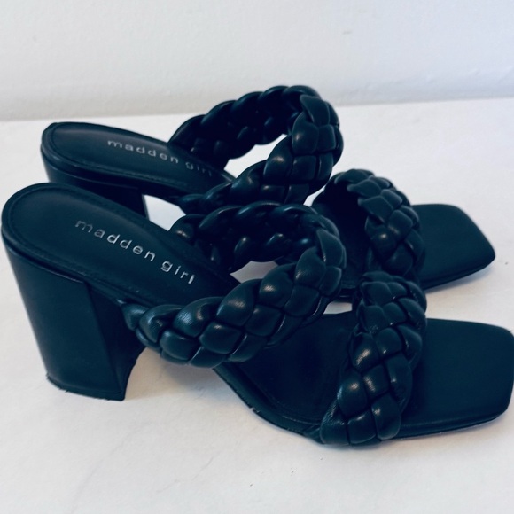 Madden Girl Black Braided Heels - Picture 7 of 7